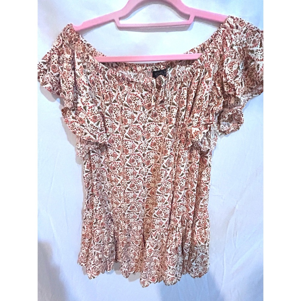 Rachel Zoe Floral Off The Shoulder‎ Ruffle Sleeve Top Womens Size S